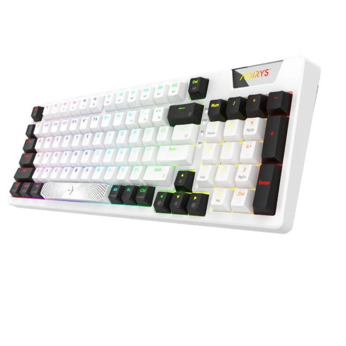 CLAVIER MÉCANIQUE AQIRYS ADARA, RGB AVEC ANTI-GHOSTING, WHITE & BLACK 