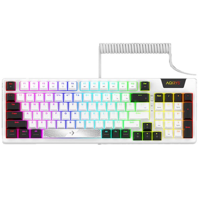 CLAVIER MÉCANIQUE AQIRYS ADARA, RGB AVEC ANTI-GHOSTING, WHITE & BLACK 
