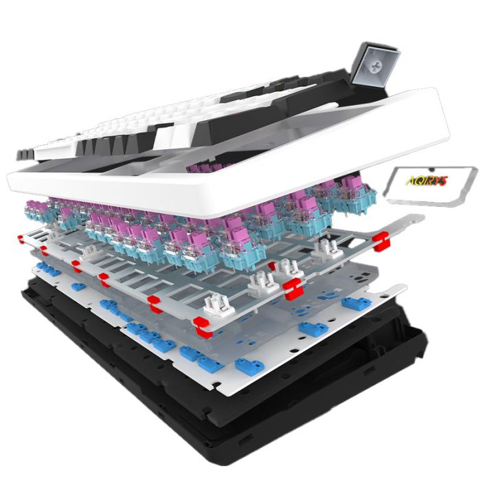 CLAVIER MÉCANIQUE AQIRYS ADARA, RGB AVEC ANTI-GHOSTING, WHITE & BLACK 