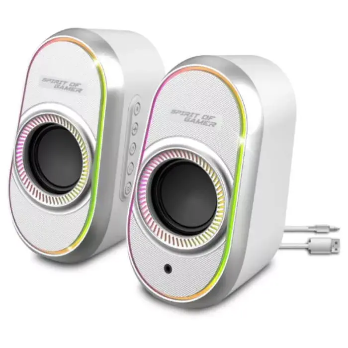 Haut-Parleurs Spirit of Gamer Fanatic 500 RGB 2.0 PC USB BLUETOOTH White