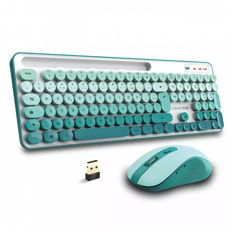 ADVANCE PEPS PACK CLAVIER SOURIS SANS FIL VERT 
