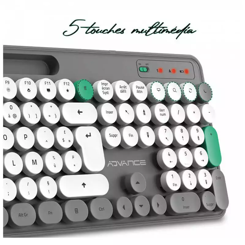 ADVANCE PEPS PACK CLAVIER SOURIS SANS FIL GRIS 