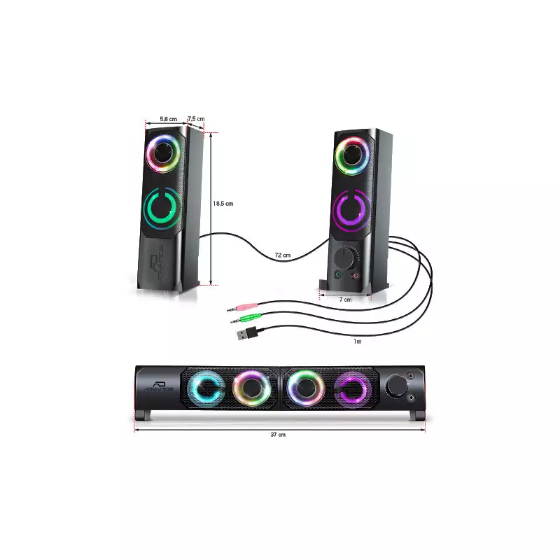 ADVANCE ENCEINTE 2.0 SOUNDPHONIC 6W RMS RGB 