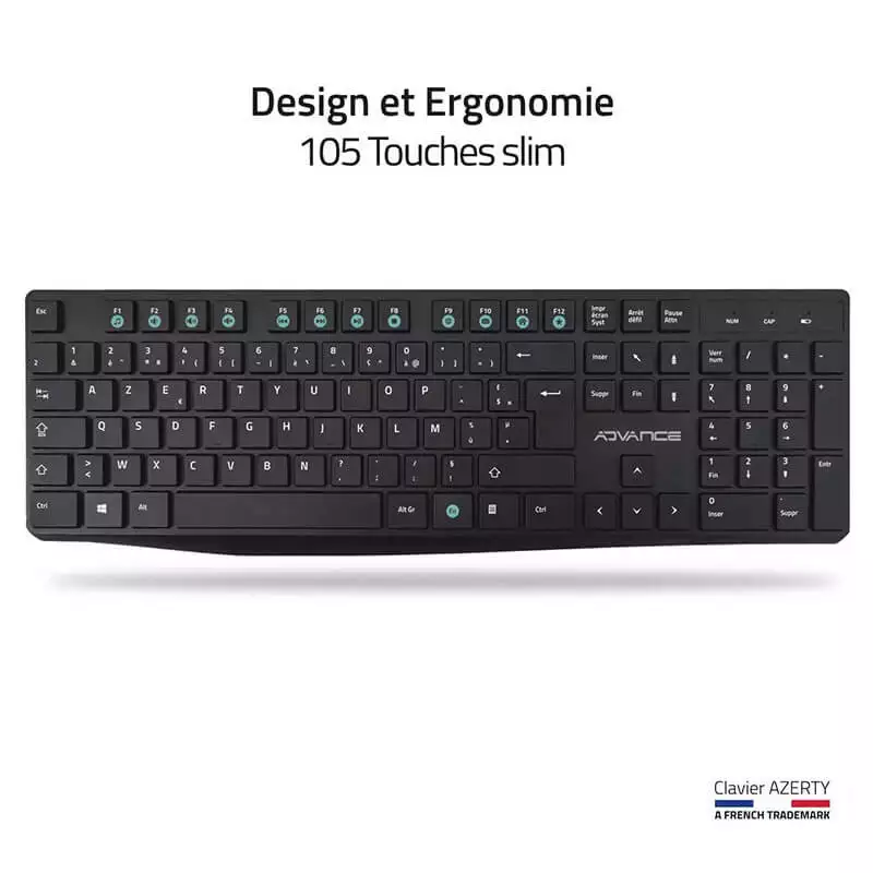ADVANCE PACK CLAVIER SOURIS SANS FIL 