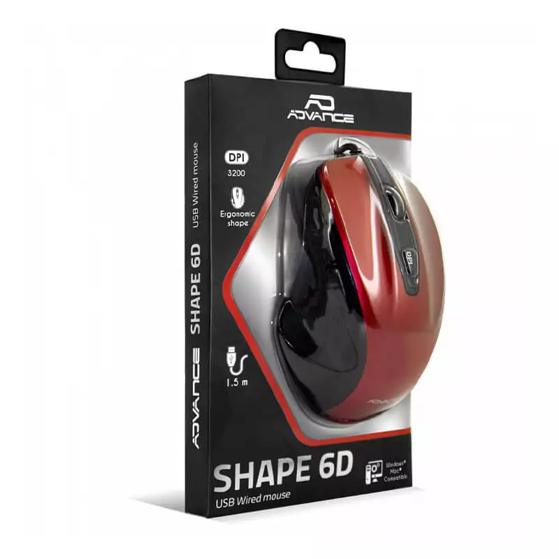 ADVANCE SOURIS USB 6D FILAIRE RED 