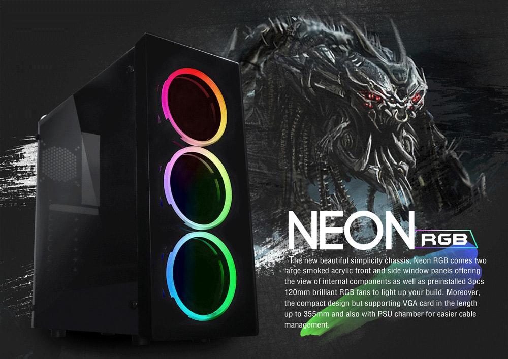 BOITIER GAMER RAIDMAX NEON G21FWB ARGB
