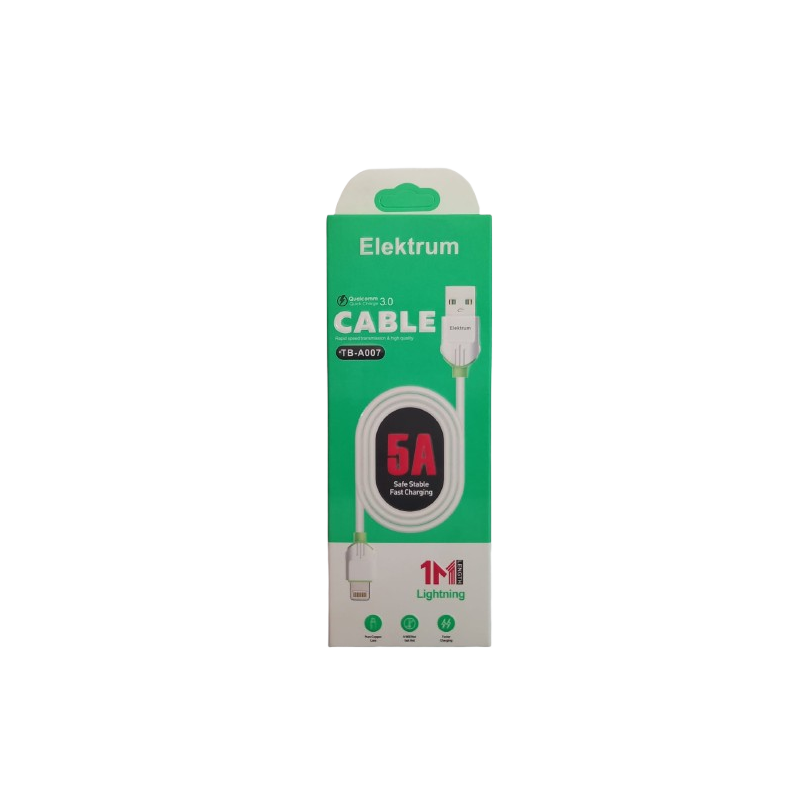 CÂBLE CHARGE ELEKTRUM TB-A007 LIGHTNING 5A 