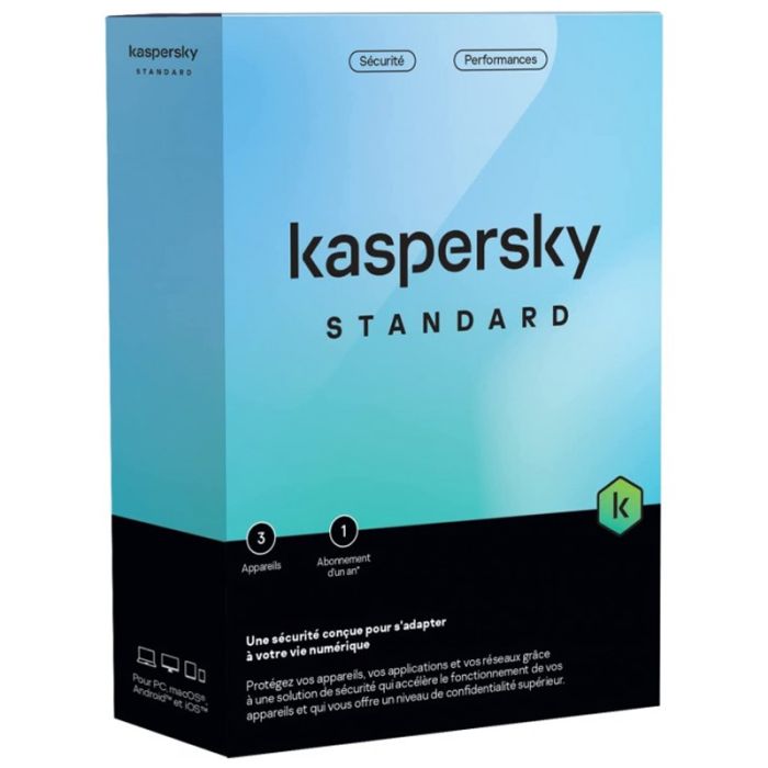 Antivirus Kaspersky Protection Standard, Licence 1an - 3 postes 