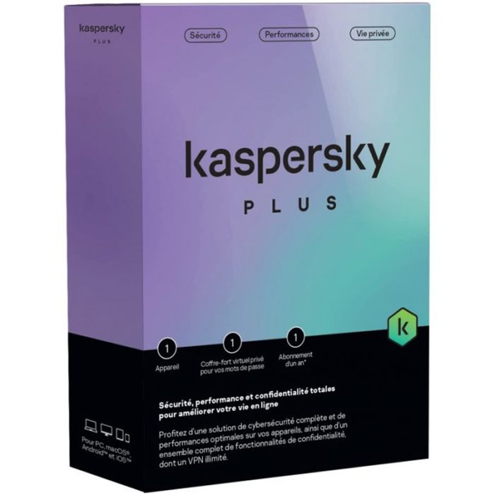 Antivirus Kaspersky Plus, Licence 1an - 1poste 
